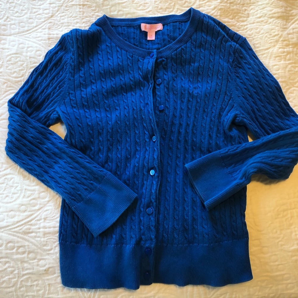 Lilly Pulitzer blue 3/4 length cardigan
